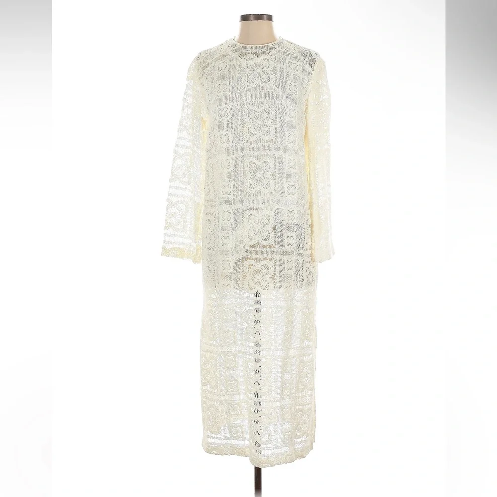 Zara boho crochet knit midi dress blogger favorite - Picture 9 of 9